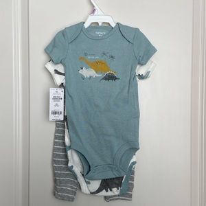 NWT Carter’s 3-piece Dinosaur Outfit (Onsie and Pants)